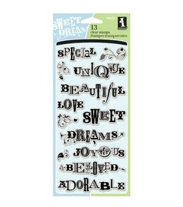 Inkadinkado Clear Stamps- Scrapbook Sentiments (13 Stamps)