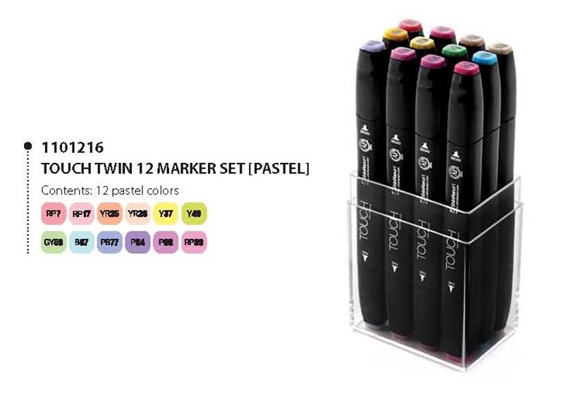 Shinhan Touch Marker "P" (Pastel) Color - Set of 12