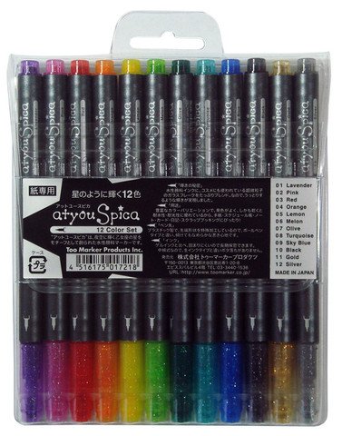 Copic Spica Glitter Pen Set A - Set of 12 Colors