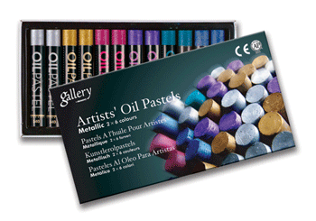 Mungyo Oil Pastel Crayons (Set of 12, Assorted Metallic)