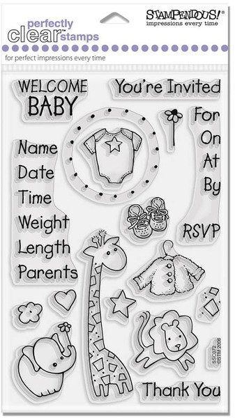 Stampendous Perfectly Clear Stamp - Baby Invite