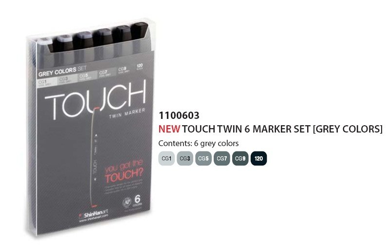 Shinhan Touch Marker (Gray Color - Set of 6)