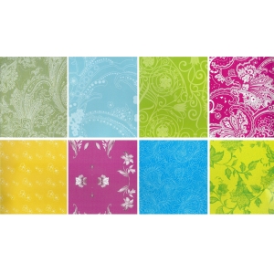 Assorted 12x12 Paper Pack - Floral Green (Set of 24 sheets)
