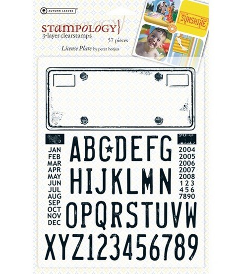 Autumn Leaves Stampology Clear Stamps - License Plate