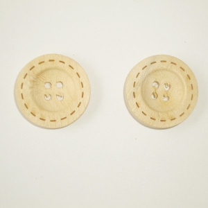 Wooden Circle Shape Button Pattern 1 - Big