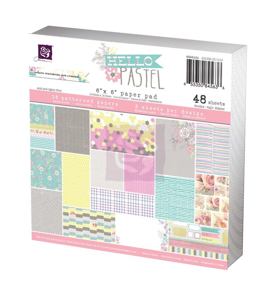 Prima - Hello Pastel - 6x6 Paperpack (48 sheets)
