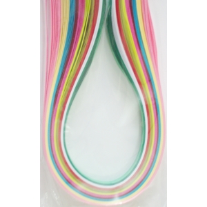 10mm Quilling Strip - Mix BrightColor (Light Pink to Dark Green)