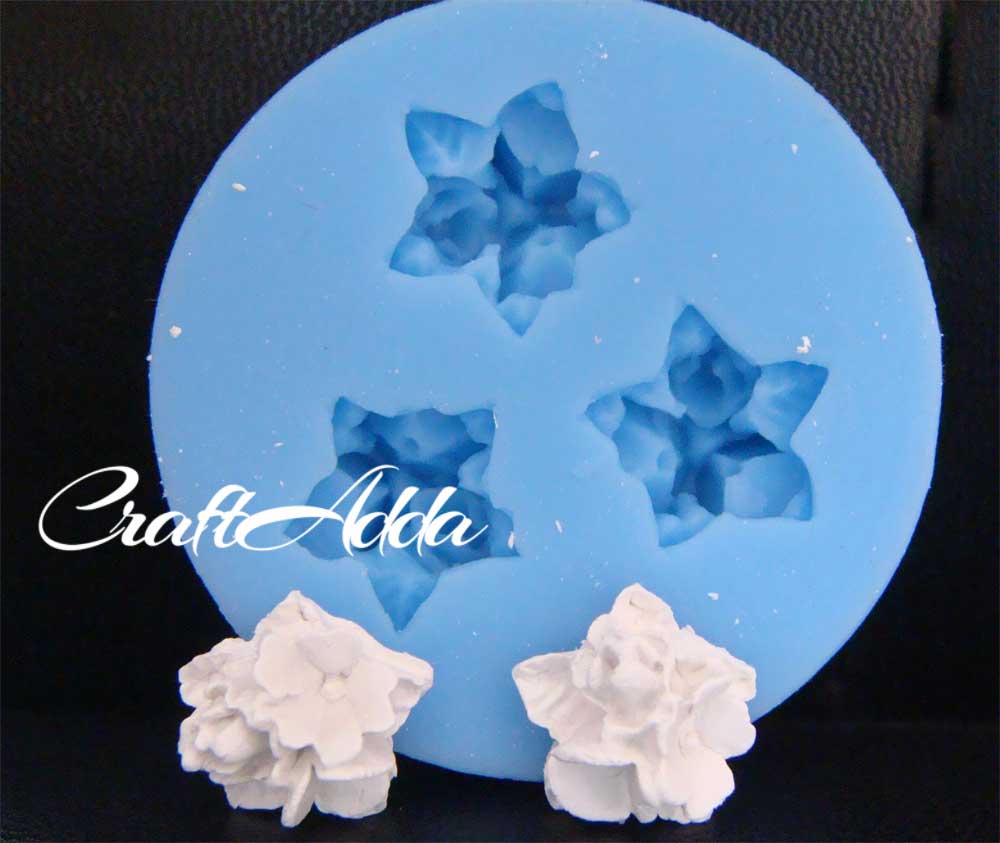 5 petal bunch roseSilicone Clay Mould