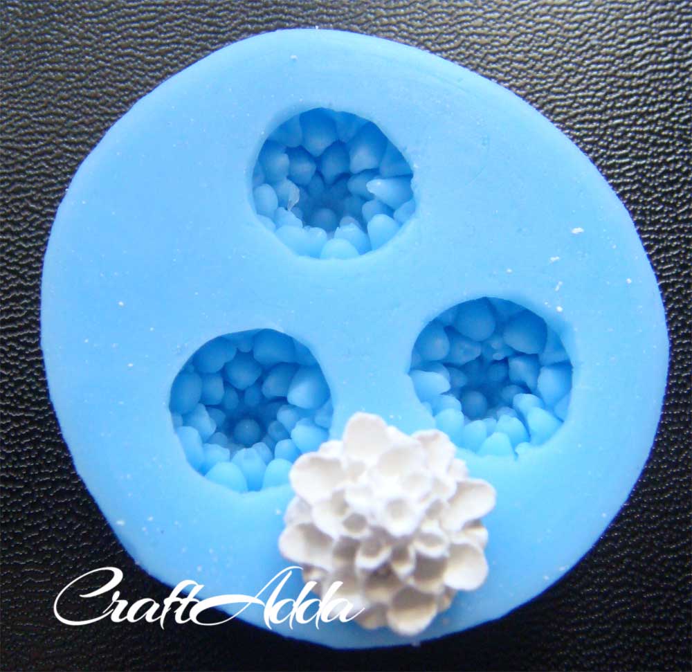 Pom Pom Chrysanthemum Medium Silicone Clay Mould