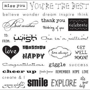 Fiskars Clear Stamps - Sentiments