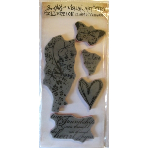 Tim Holtz Visual Artistry Cling Stamps - Heartfelt