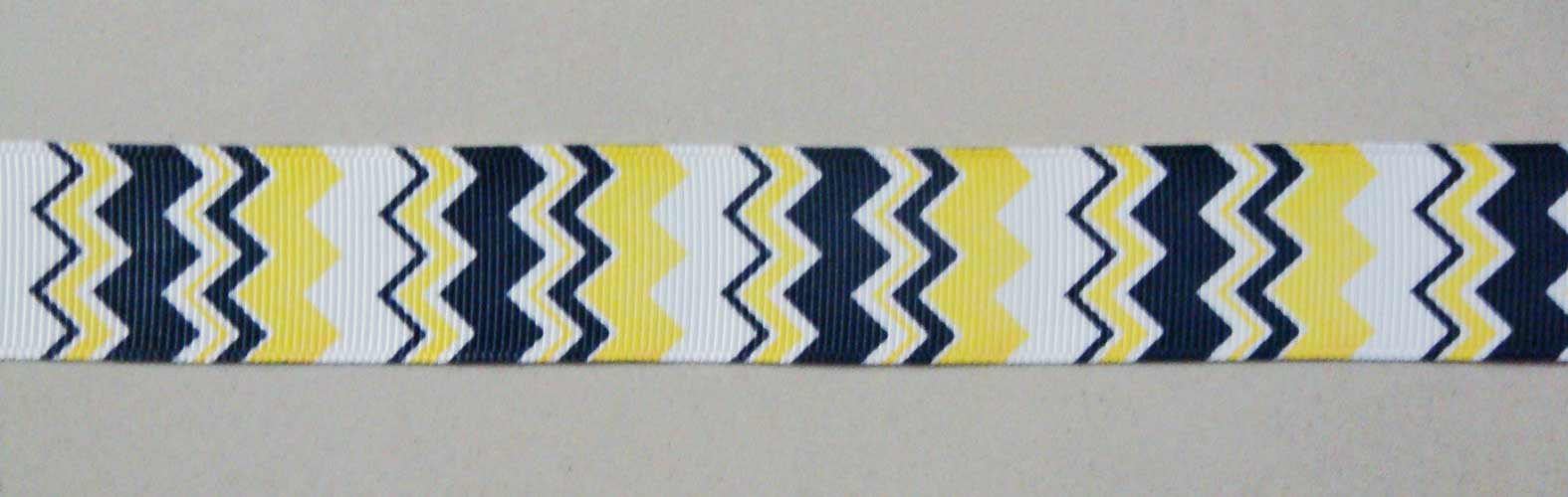 GrossGrain 1 Inch Ribbons - Chevron Style - Yellow and Black