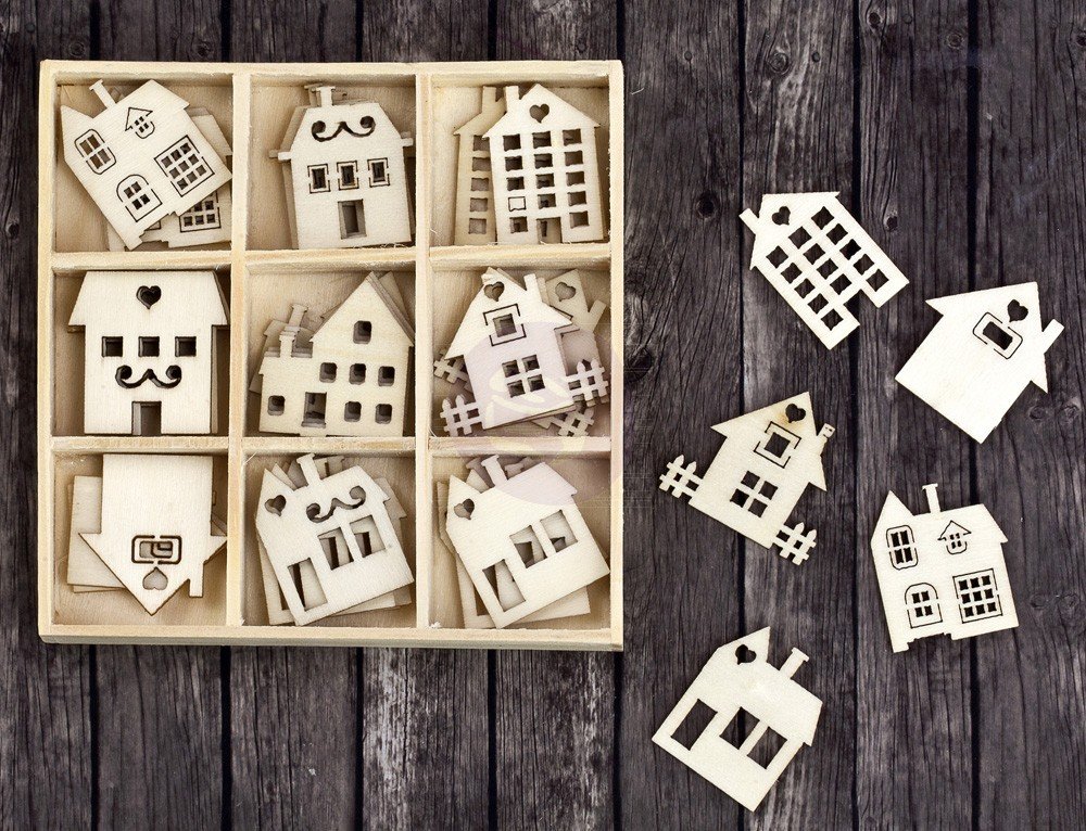 Prima Wood Embellishment - House & Building