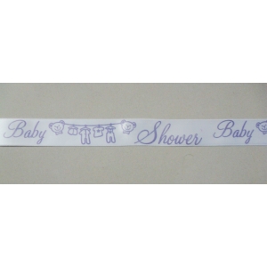 Baby Shower Ribbon - White and Purple