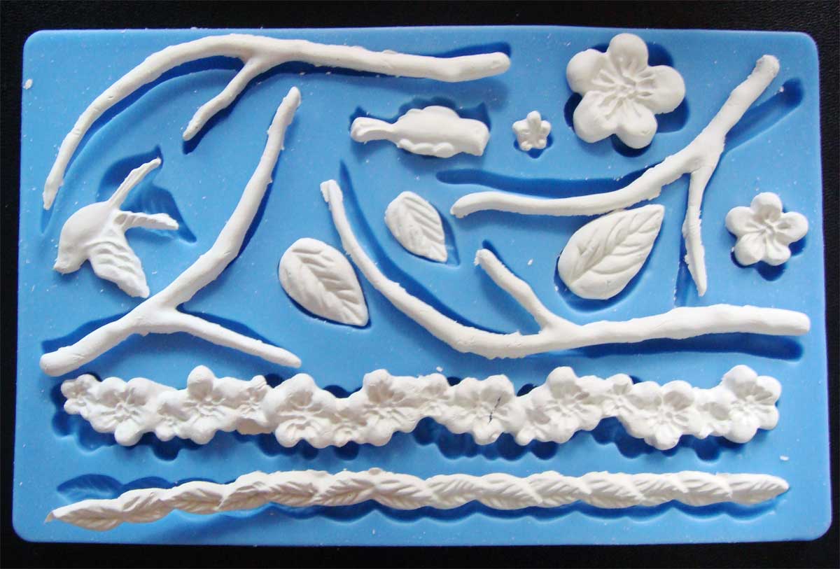 Cherry Flowers Silicone Clay Mould