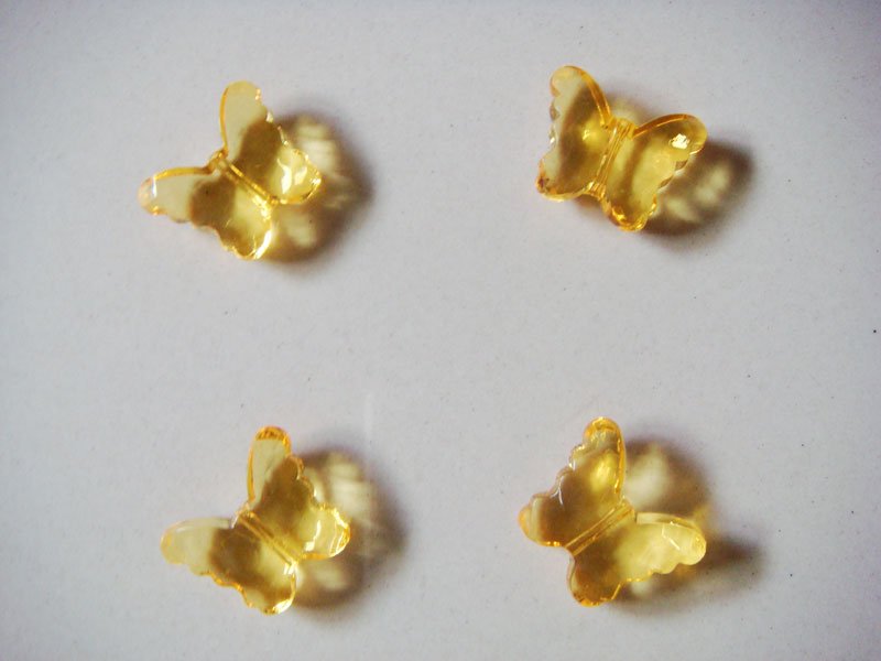 Plastic Butterflies - Dark Yellow (Pack of 10 butterflies)