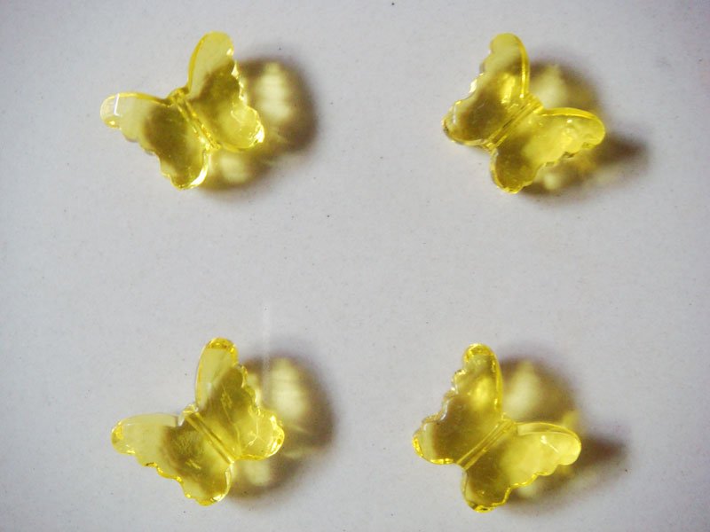 Plastic Butterflies - Light Yellow (Pack of 10 butterflies)