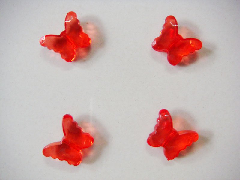 Plastic Butterflies - Red (Pack of 10 butterflies)