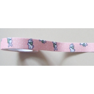 Bunny Print - Peach - Fabric Tape