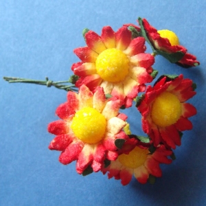 Mulberry Paper Sunflowers - Red and Yellow