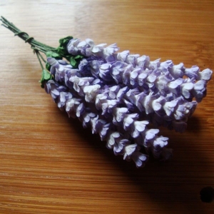 A Stem of Flowers - Lavendar and White