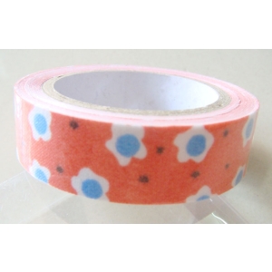 Cute Flower Print - Red - Fabric Tape