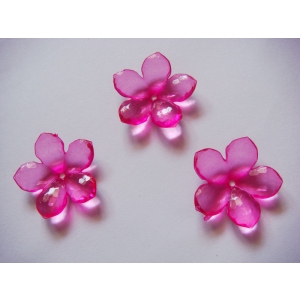 Plastic Flowers - Dark Pink (Pack of 10 flowers)