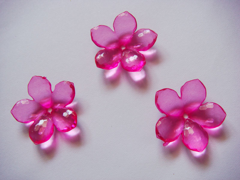 Plastic Flowers - Dark Pink (Pack of 10 flowers)