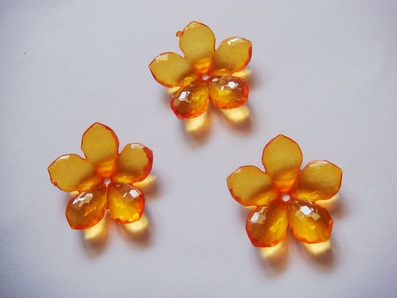 Plastic Flowers - Orange (Pack of 10 flowers)