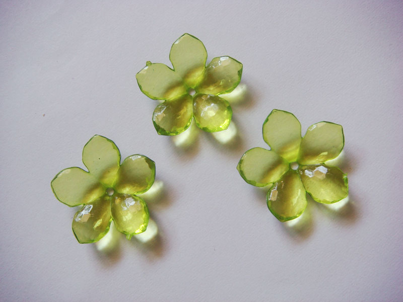 Plastic Flowers - Light Green (Pack of 10 flowers)
