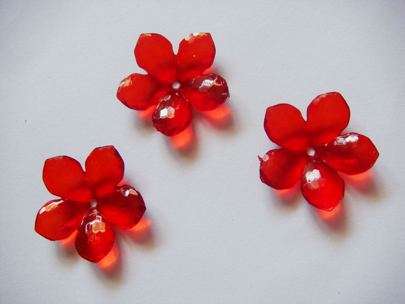 Plastic Flowers - Red (Pack of 10 flowers)