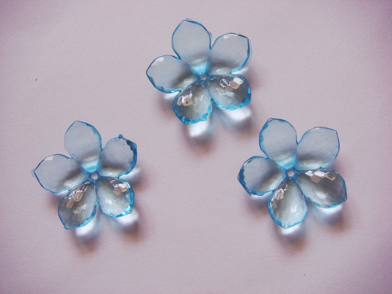 Plastic Flowers - Blue (Pack of 10 flowers)