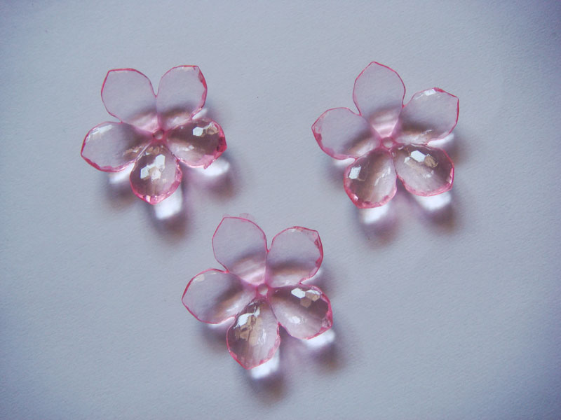 Plastic Flowers - Baby Pink (Pack of 10 flowers)