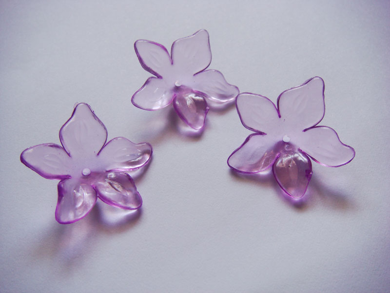 Plastic Curled Flowers - Lavendar (Pack of 10 flowers)