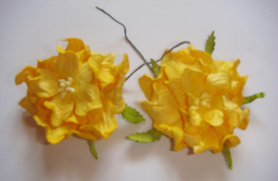 Curled Flowers (Large) - Yellow (A pack of 5 flowers)