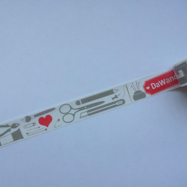 I Love Art - White, Grey and Red - Japanese Washi Tape