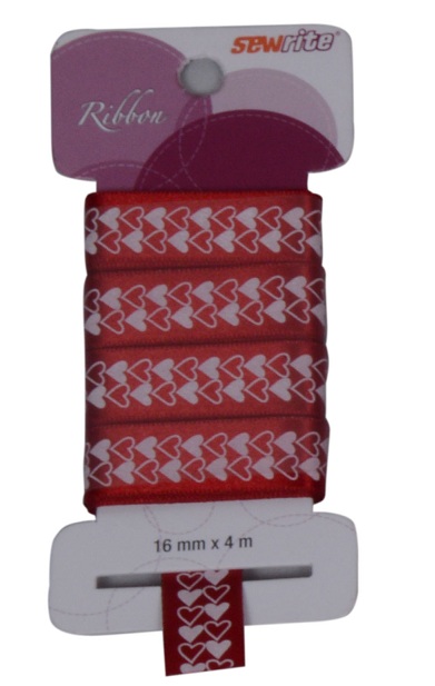 Sewrite Twin Hearts Ribbon - Red Wagon