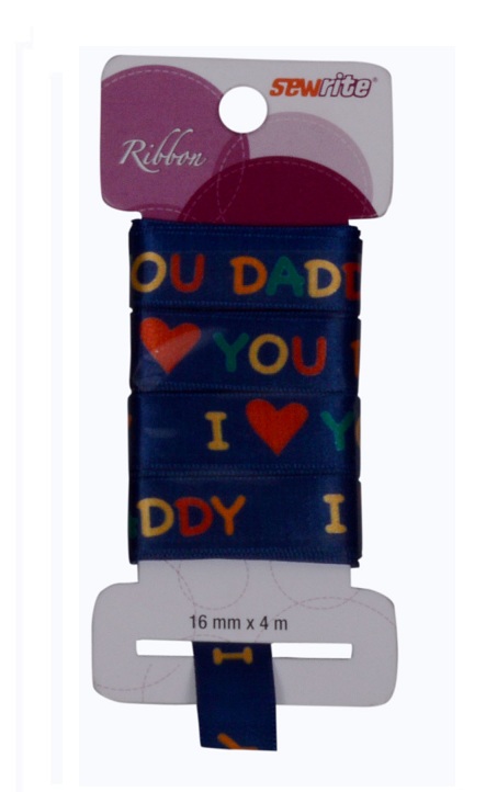 Sewrite Love You Dad Ribbon - Deep Sea Navy