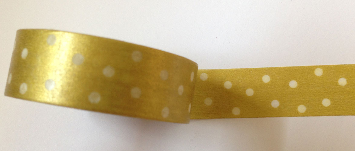 Polka Dots - Gold and White - Japanese Washi Tape