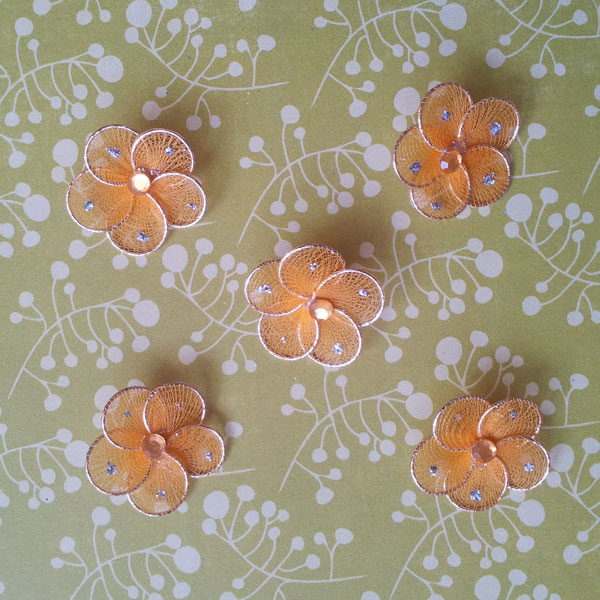 Net Flowers - Orange