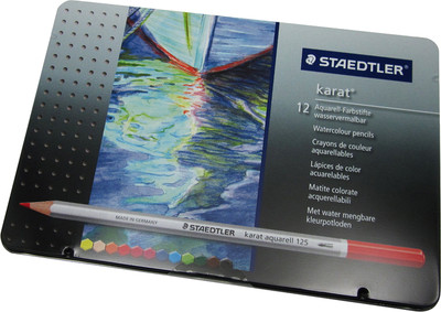 Staedtler Karat Aquarell Pencils - Metal box of 12 colors