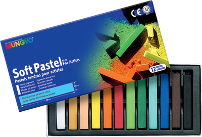Mungyo Square Shaped Soft Pastel Crayon -General Series (12 assorted colors)