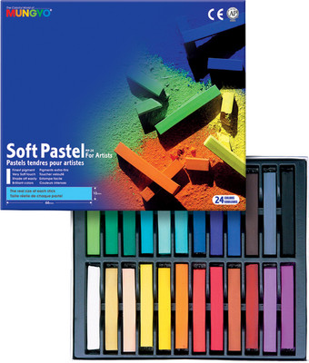 Mungyo Square Shaped Soft Pastel Crayon -General Series (24 assorted colors)