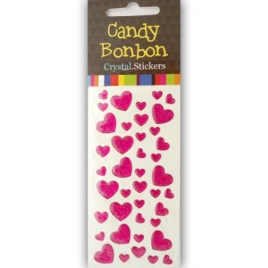 Crystal Stickers - Hearts (Pink)