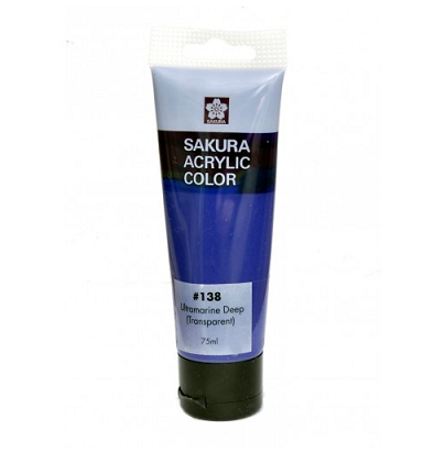Sakura Acrylic Tube - Transparent (Ultramine Deep) - 75 ml