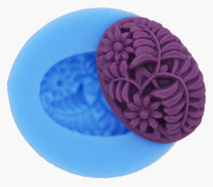 Floral Cameo Silicone Clay Mould (Design 2)