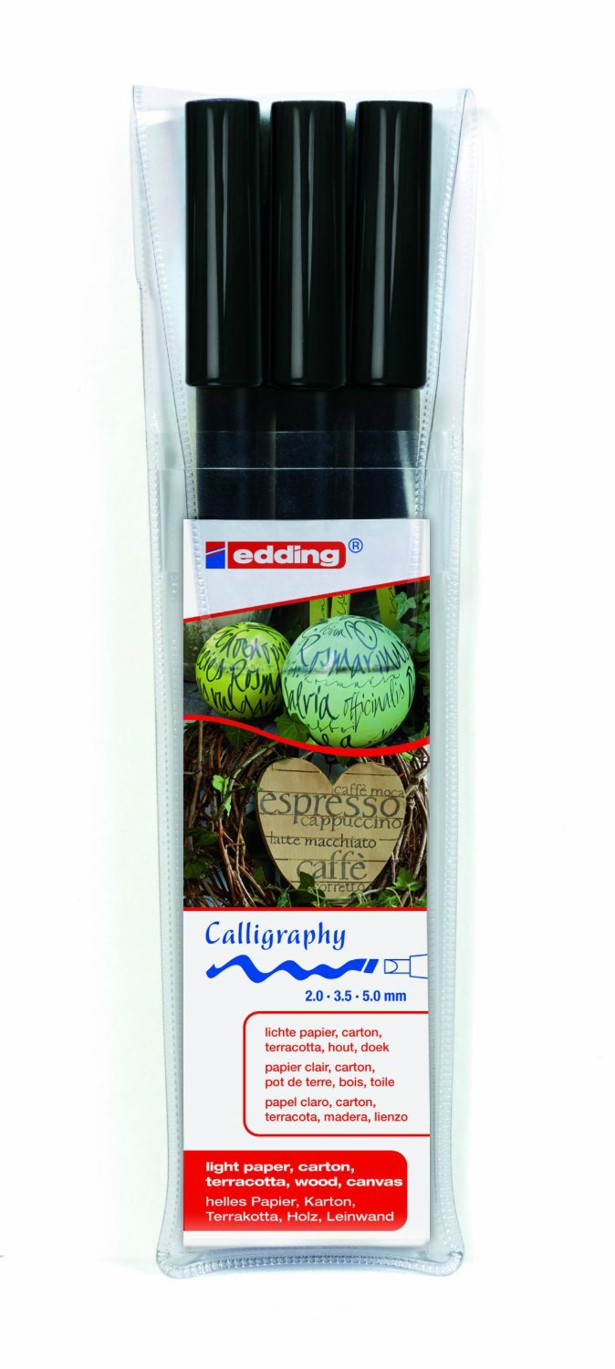 edding 1255 Calligraphy Pen - Black (Pack of 3)