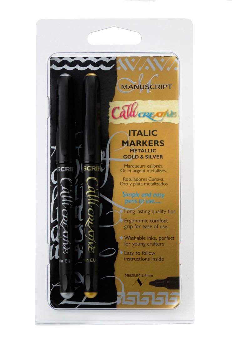 Manuscript Callicreative Metallic Gold & Silver Marker Pens - Medium