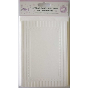 Papus Embossed A6 cards with Envelopes (Set of 4 Pieces) - Design 1