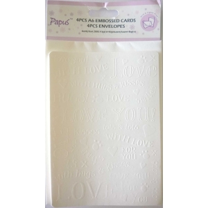 Papus Embossed A6 cards with Envelopes (Set of 4 Pieces) - Design 2